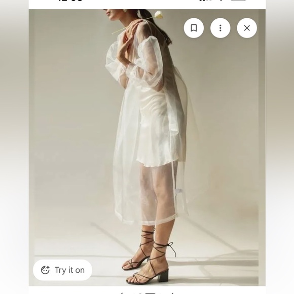 Lisa Says Gah Dresses & Skirts - Cult Brand Et Tigre Sheer White Organza Dress in Oat